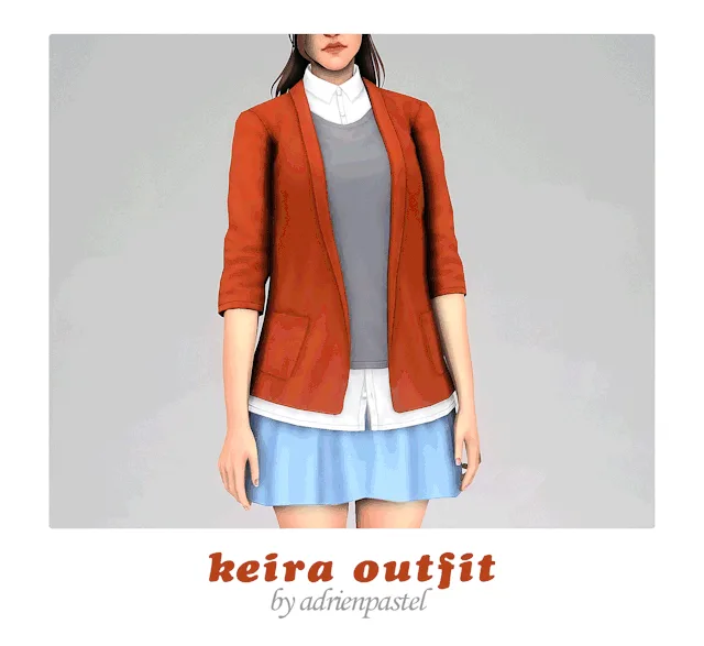 Vista previa de Keira conjunto, ropa de its-adrienpastel para Los Sims 4.