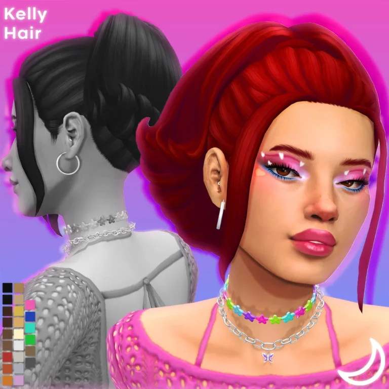 Vista previa de KELLY cabello BY IMVIKAI, cabello de imvikai para Los Sims 4.