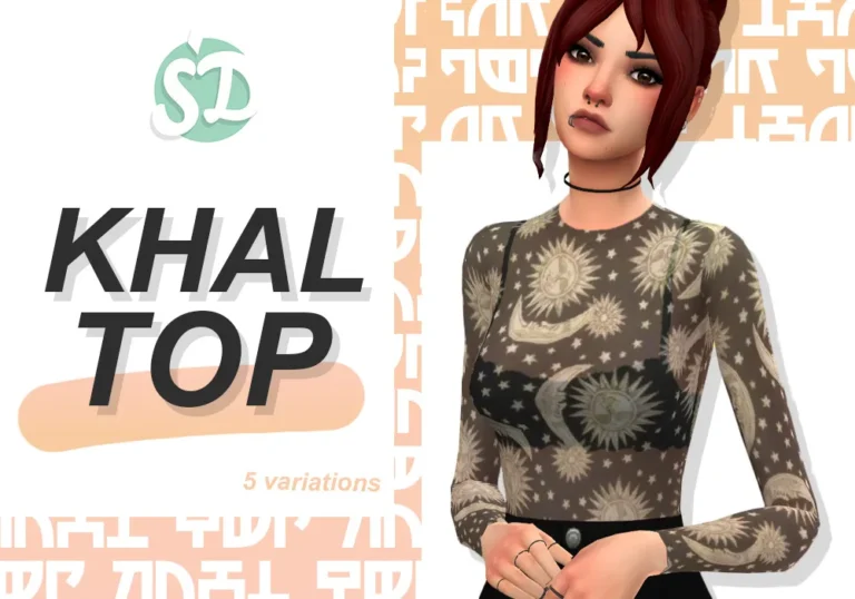 Vista previa de Khal top, ropa de sondescent para Los Sims 4.