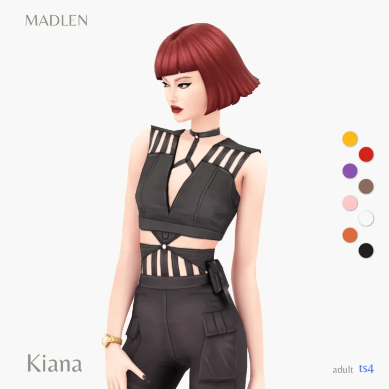 Vista previa de Kiana conjunto will definitely stand out in this, ropa de madlensims para Los Sims 4.