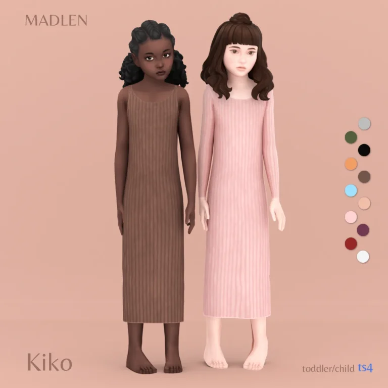 Vista previa de Kiko vestido elegant simple yet effective this, ropa de madlensims para Los Sims 4.