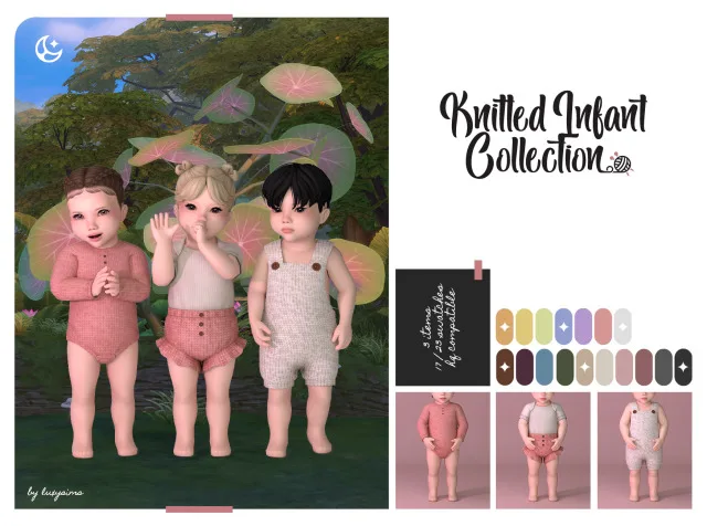 Vista previa de Knitted Infant colección - UPDATE, crear un sim de luxysims para Los Sims 4.