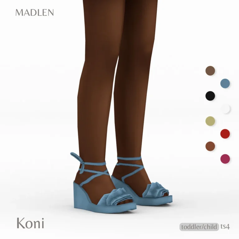 Vista previa de Koni zapatos kids as requested wedge version is, zapatos de madlensims para Los Sims 4.