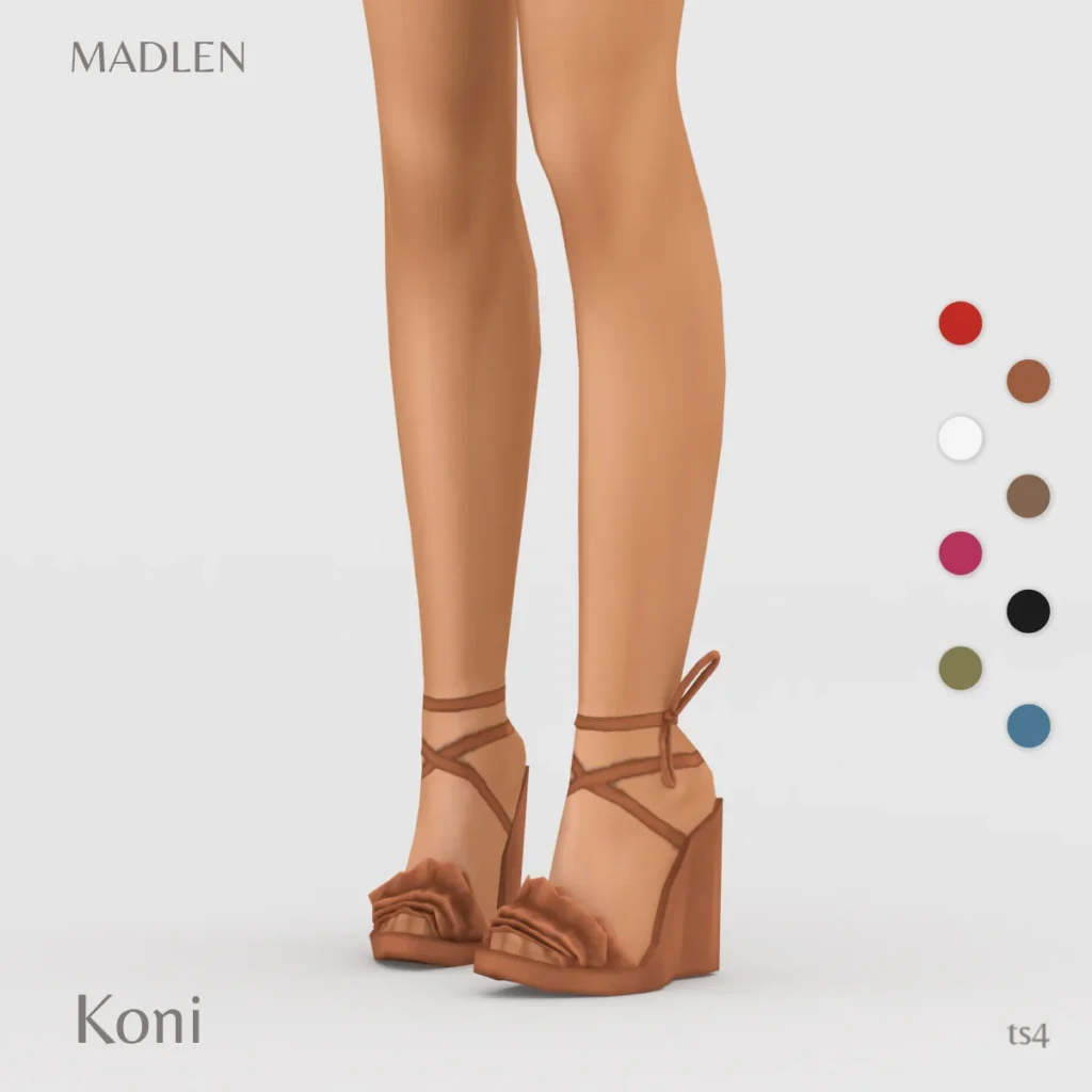 Vista previa de Koni zapatos wedge a cute wedge variation of, zapatos de madlensims para Los Sims 4.