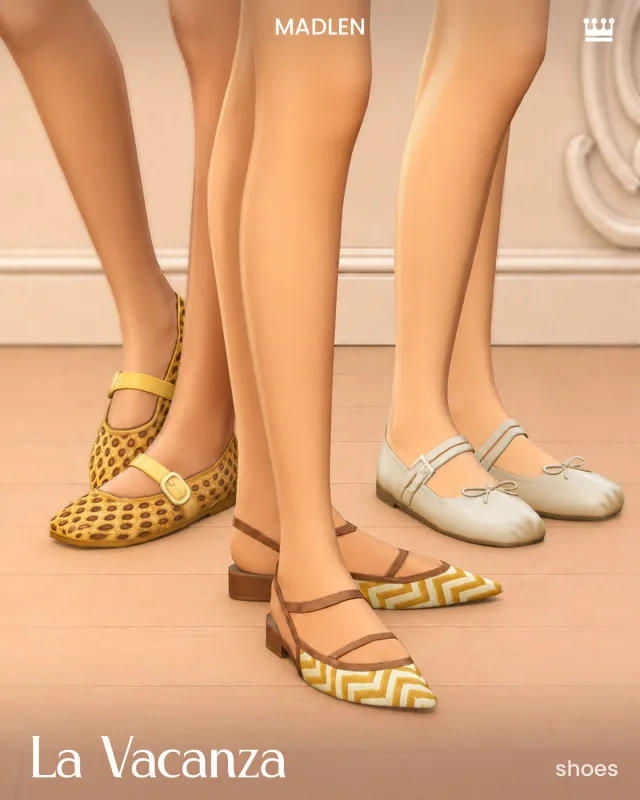 Vista previa de La vacanza a small summer inspired shoe set with a, zapatos de madlensims para Los Sims 4.