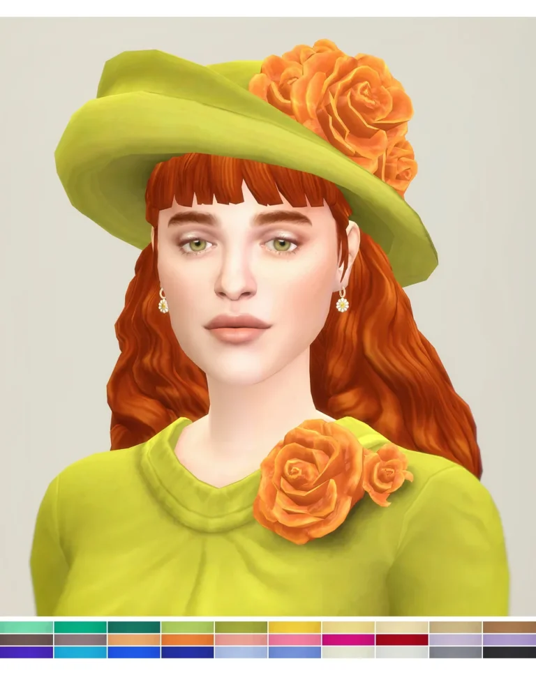 Vista previa de Lady of Hat III (30 color), accesorios de rustys-cc para Los Sims 4.