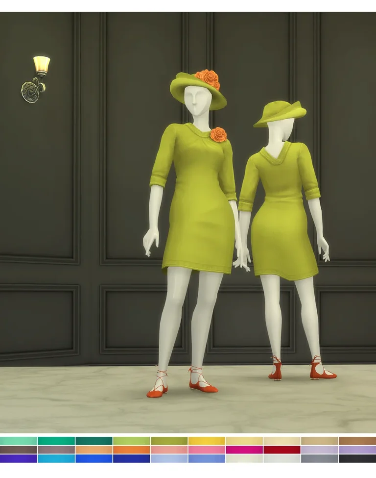 Vista previa de Lady of vestido III (30 color), ropa de rustys-cc para Los Sims 4.