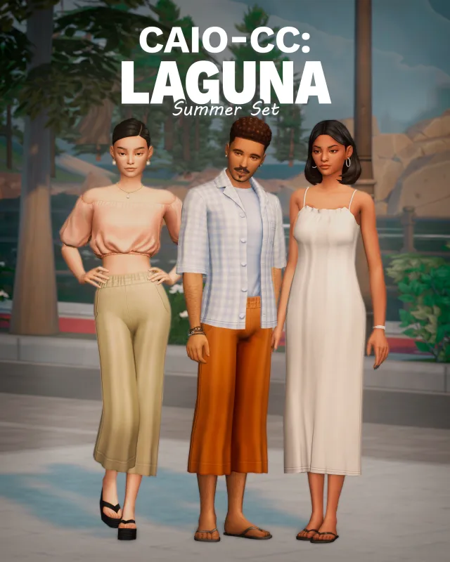 Vista previa de Laguna Set, crear un sim de caio-cc para Los Sims 4.