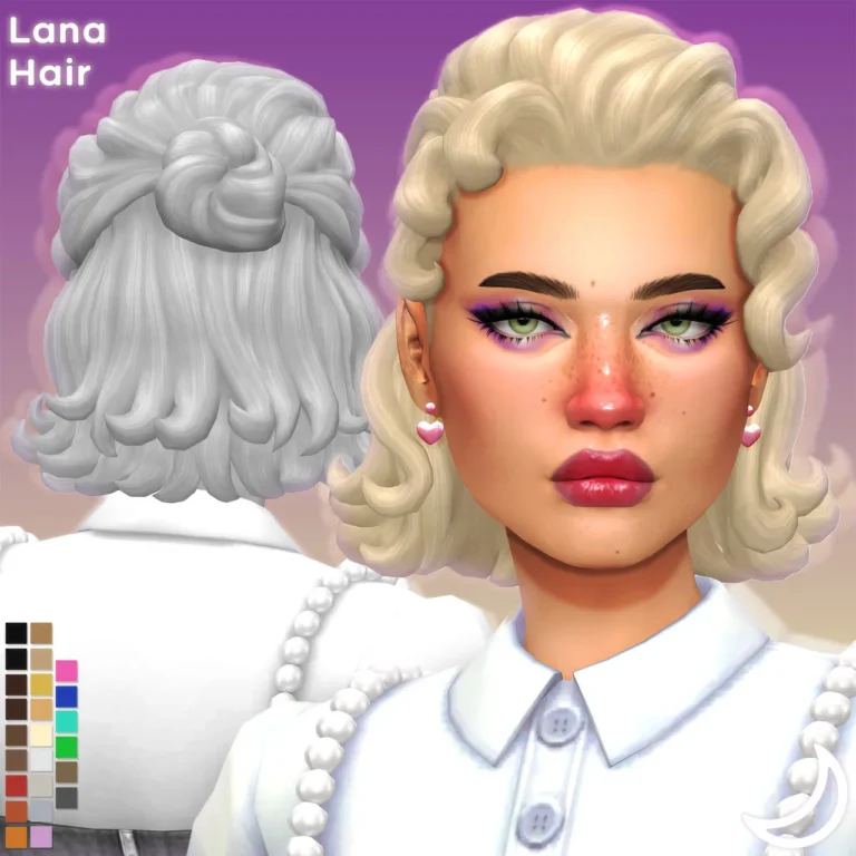 Vista previa de LANA cabello BY IMVIKAI, cabello de imvikai para Los Sims 4.