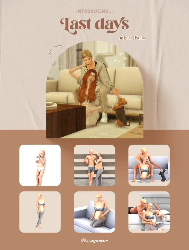 Vista previa de Last days — 𝒑𝒐𝒔𝒆 𝒑𝒂𝒄𝒌, poses de lilalmondsim para Los Sims 4.