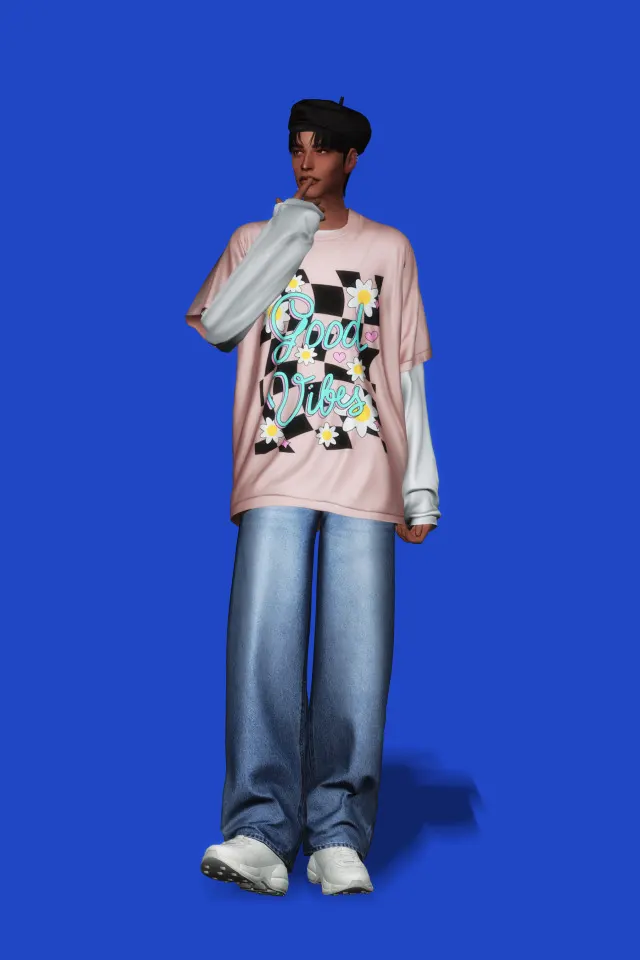 Vista previa de Layered T-shirt III, ropa de gorillax3-cc para Los Sims 4.