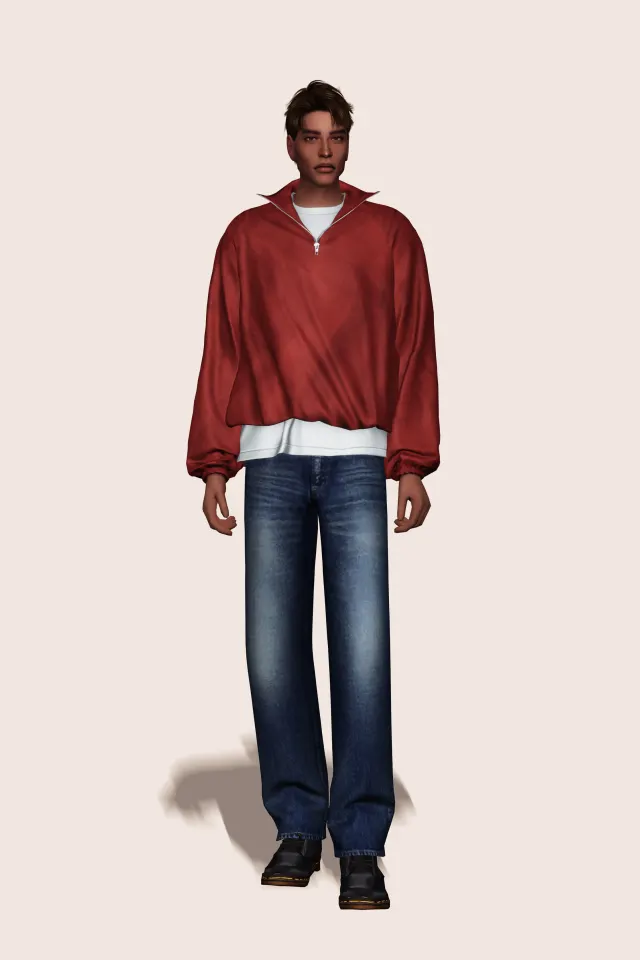 Vista previa de Layered Windbreaker, crear un sim de gorillax3-cc para Los Sims 4.