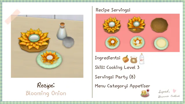 Vista previa de Lbb gc appetiser bloomingonion, mods de littlbowbub para Los Sims 4.