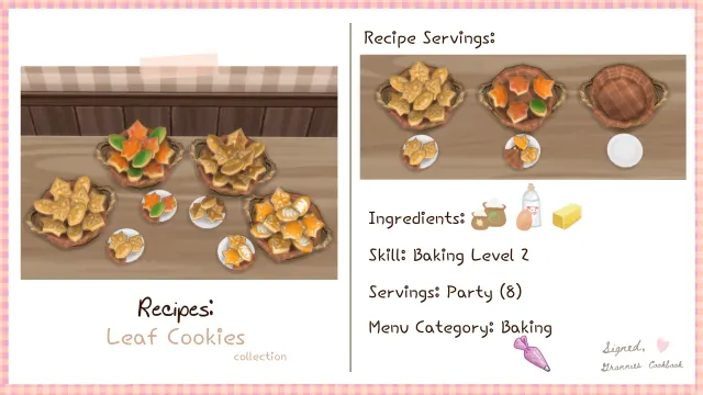 Vista previa de Lbb gc bakingskill leafcookies, mods de littlbowbub para Los Sims 4.