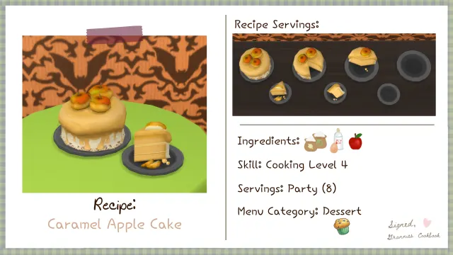 Vista previa de Lbb gc dessert caramelapplecake2024, mods de littlbowbub para Los Sims 4.