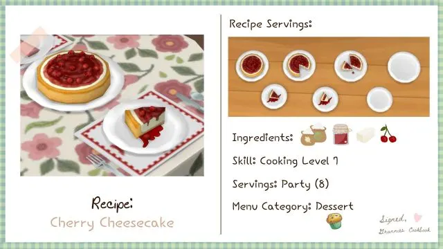 Vista previa de Lbb gc dessert cherrycheesecake, mods de littlbowbub para Los Sims 4.