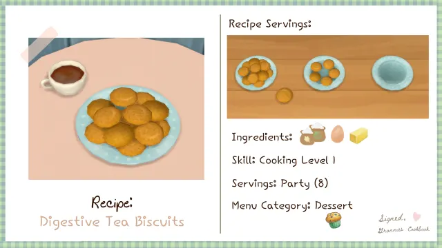 Vista previa de Lbb gc dessert digestiveteabiscuits, mods de littlbowbub para Los Sims 4.