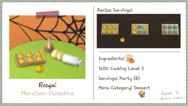 Vista previa de Lbb gc dessert marzipanpumpkinssweets, mods de littlbowbub para Los Sims 4.