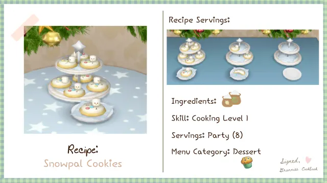 Vista previa de Lbb gc dessert meltedsnowpalcookies, mods de littlbowbub para Los Sims 4.