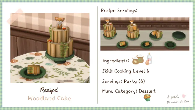 Vista previa de Lbb gc dessert woodlandfoxcake, mods de littlbowbub para Los Sims 4.