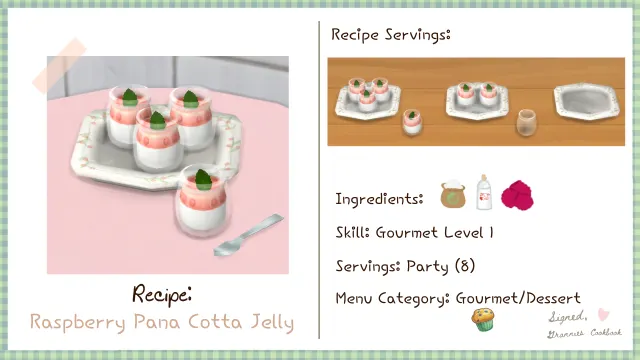 Vista previa de Lbb gc gourmet dessert raspberrypannacottajelly, mods de littlbowbub para Los Sims 4.