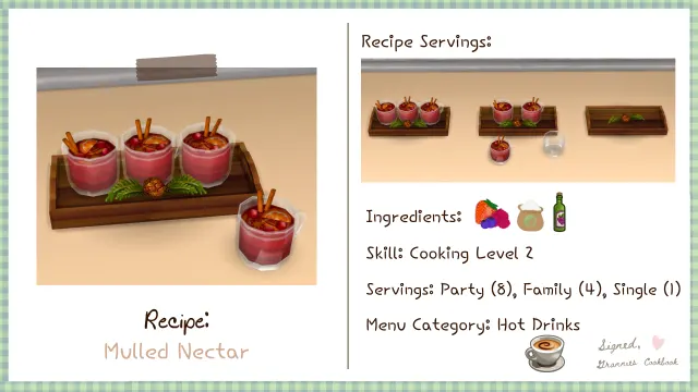 Vista previa de Lbb gc hotdrink mullednectar, construir y comprar de littlbowbub para Los Sims 4.