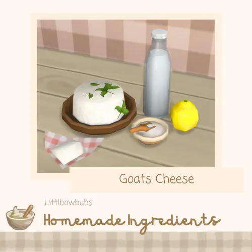 Vista previa de Lbb homemadeingredients goatscheeserecipe, mods de littlbowbub para Los Sims 4.