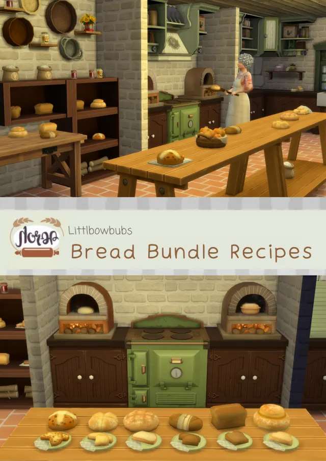 Vista previa de Lbb homestead breadrecipe breadbundleandoven, solares y habitaciones de littlbowbub para Los Sims 4.