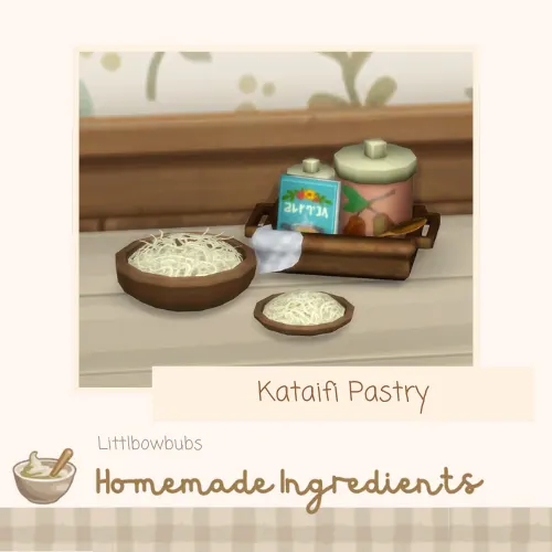 Vista previa de Lbb homestead homemadeingredient kataifipastry, mods de littlbowbub para Los Sims 4.