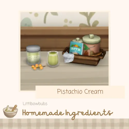 Vista previa de Lbb homestead homemadeingredient pistachiocream, mods de littlbowbub para Los Sims 4.