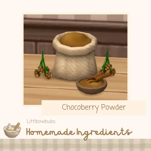 Vista previa de Lbb homestead homemadeingredients chocoberrypowder, mods de littlbowbub para Los Sims 4.