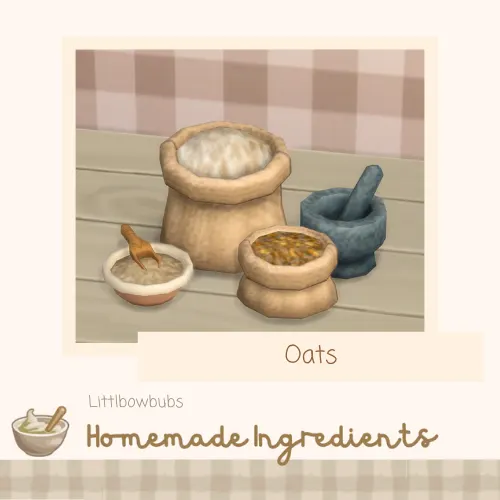 Vista previa de Lbb homestead homemadeingredients oats, mods de littlbowbub para Los Sims 4.