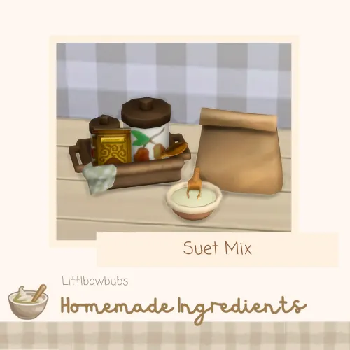 Vista previa de Lbb homesteading homemadeingredient suetmix, mods de littlbowbub para Los Sims 4.