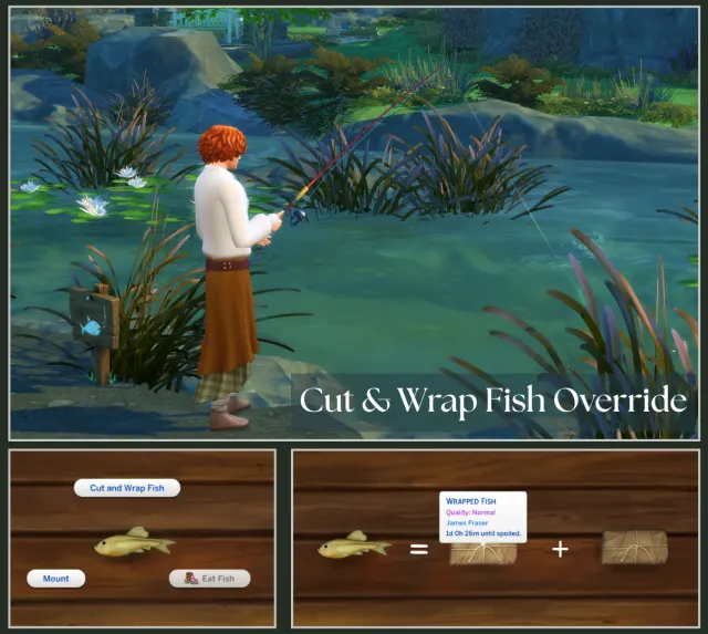 Vista previa de Lbb minimod override cutandwrapfish, mods de littlbowbub para Los Sims 4.
