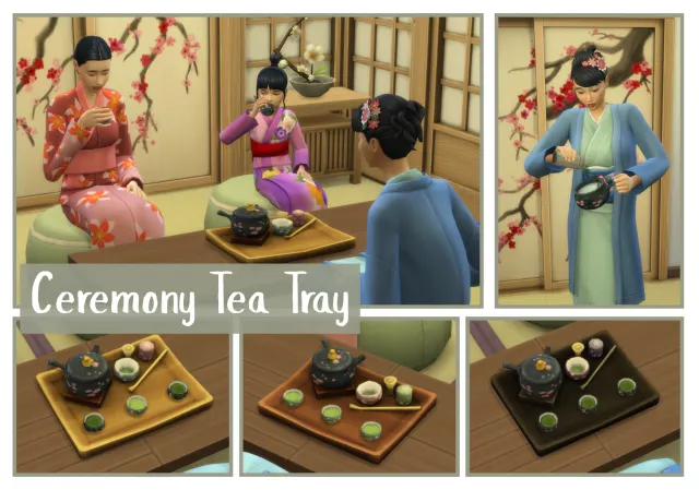 Vista previa de Lbb object japaneseceremonyteatray, construir y comprar de littlbowbub para Los Sims 4.