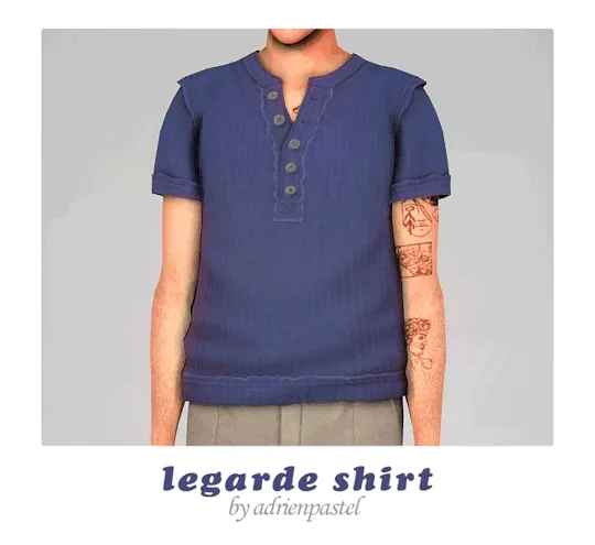 Vista previa de Legarde Shirt, ropa de its-adrienpastel para Los Sims 4.
