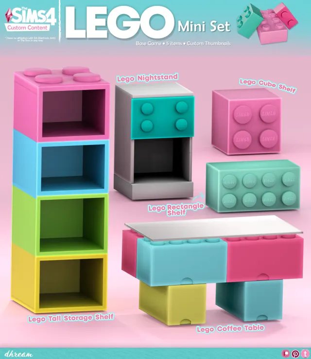 Vista previa de Lego Mini Set, construir y comprar de dhreamcc para Los Sims 4.