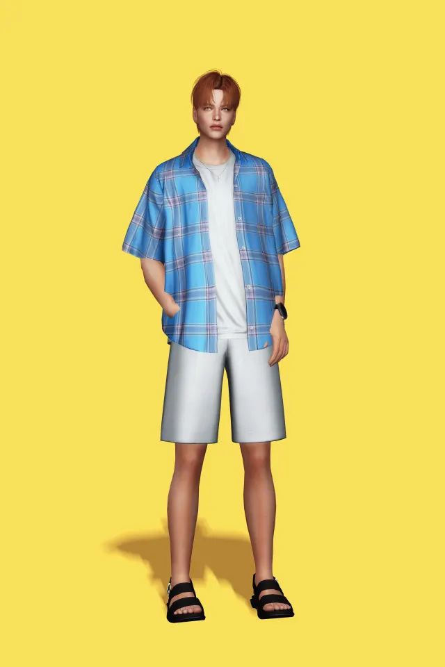 Vista previa de Light Half Sleeve Shirt, ropa de gorillax3-cc para Los Sims 4.