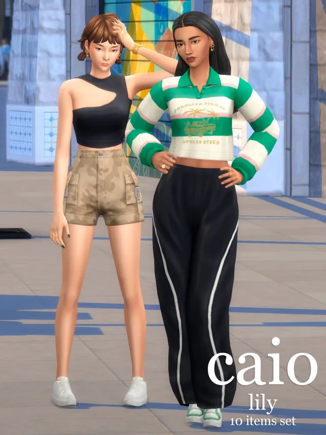 Vista previa de Lily: A 10 items set, crear un sim de caio-cc para Los Sims 4.