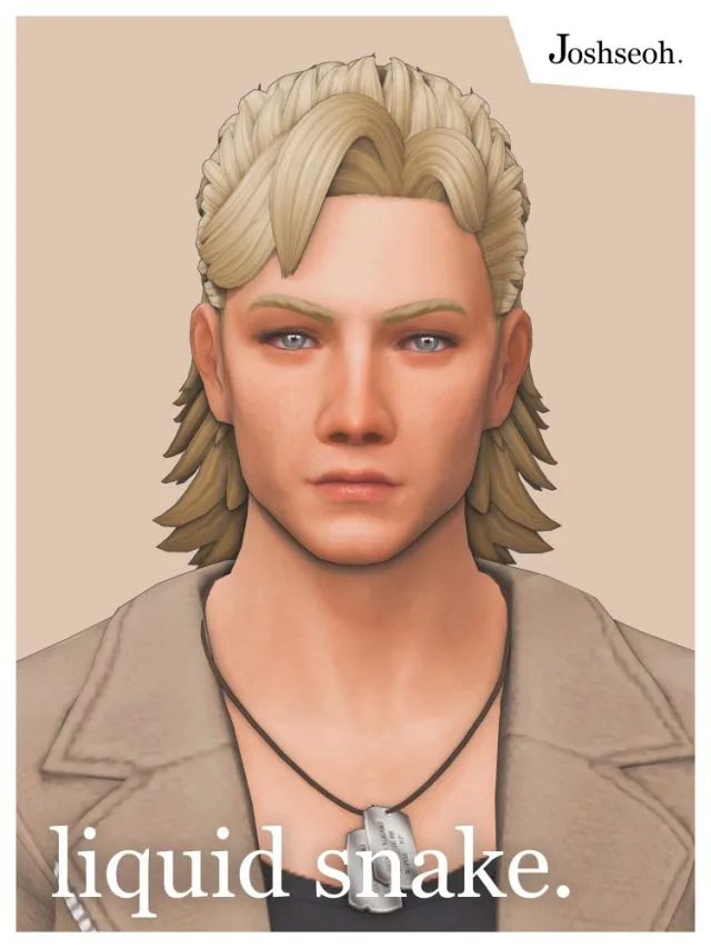Vista previa de Liquid Snake cabello (cabello Commissions), cabello de joshseoh para Los Sims 4.