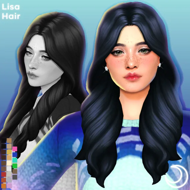 Vista previa de LISA cabello BY IMVIKAI, cabello de imvikai para Los Sims 4.
