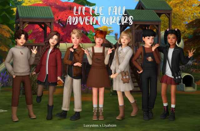 Vista previa de Little Fall Adventures colección - By Luxysims & Liyahsim, crear un sim de luxysims para Los Sims 4.