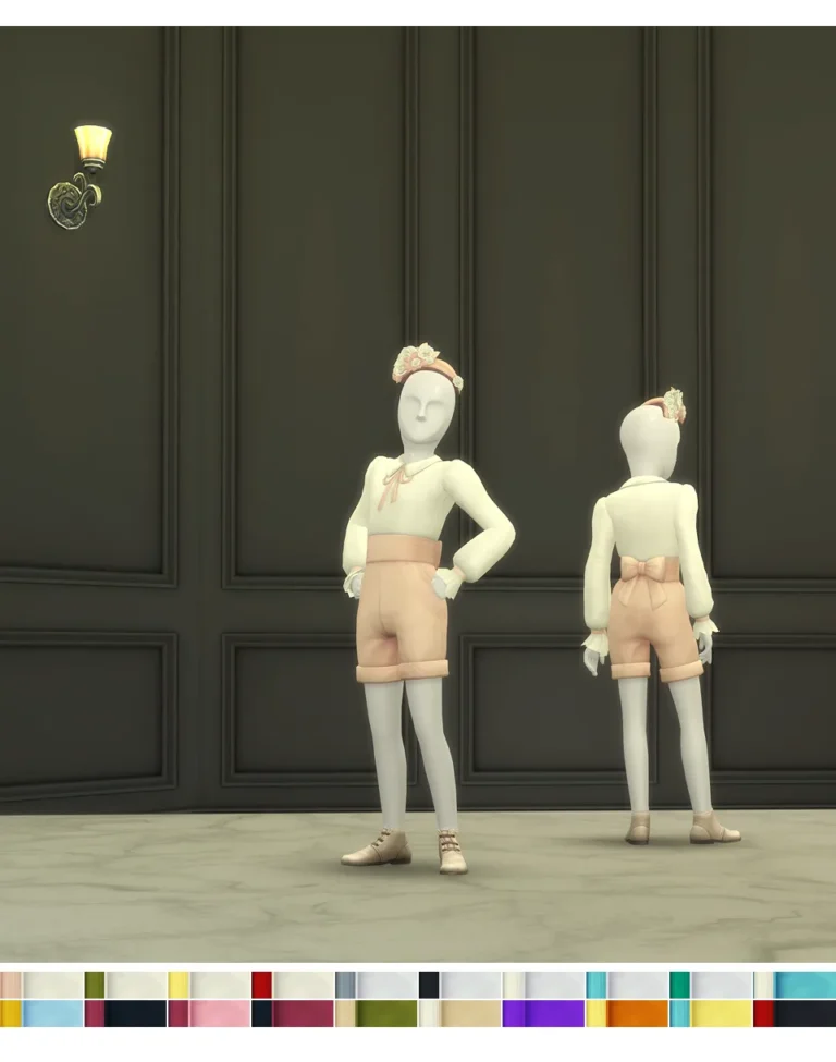 Vista previa de Little Lady of Suit & Hat (20 color), accesorios de rustys-cc para Los Sims 4.