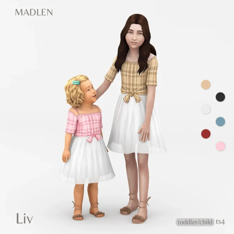 Vista previa de Liv conjunto plaid shirt matched with transparent, ropa de madlensims para Los Sims 4.