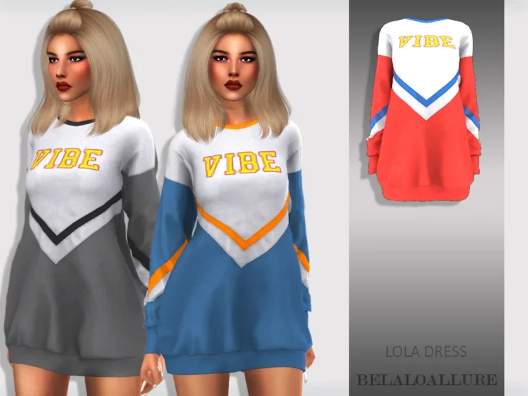 Vista previa de Lola vestido, ropa de belaloallure3 para Los Sims 4.
