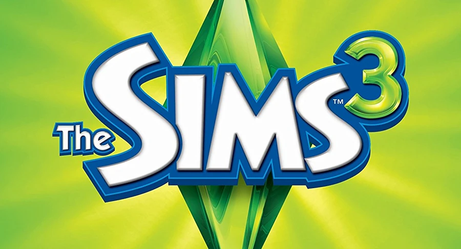 Logotipo de Los Sims 3 sobre un fondo verde