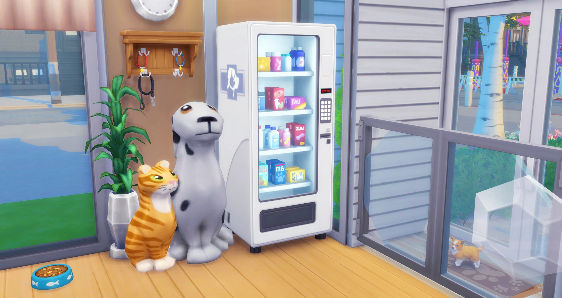 Máquina expendedora de bocados en una clínica veterinaria de Los Sims 4