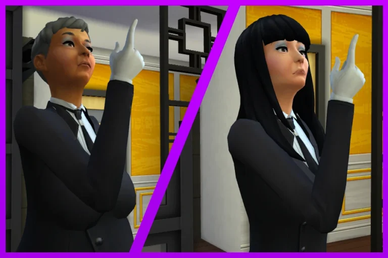 Comparación del aspecto de un mayordomo antes y después de editarlo en Los Sims 4