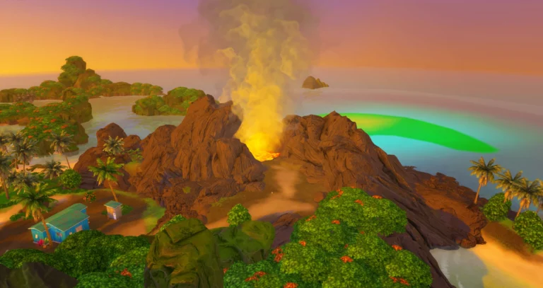 Erupción del volcán de Sulani en Los Sims 4 Vida Isleña