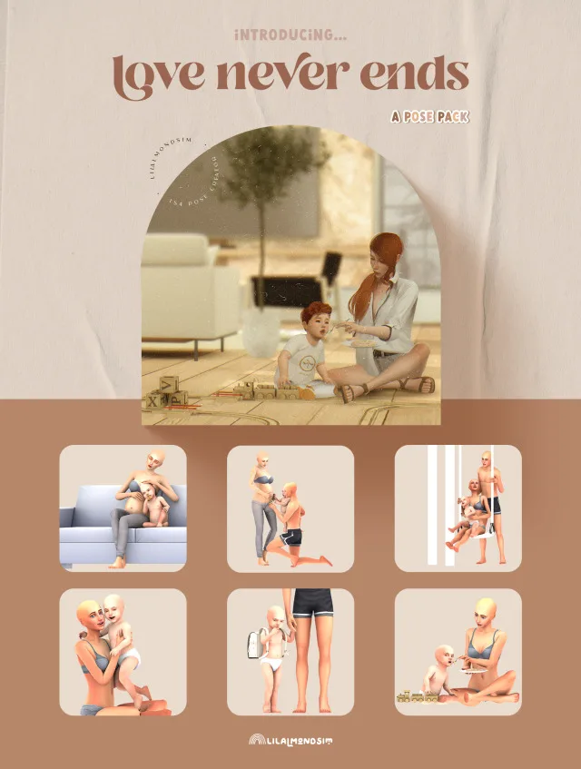 Vista previa de Love never ends — 𝒑𝒐𝒔𝒆 𝒑𝒂𝒄𝒌, poses de lilalmondsim para Los Sims 4.